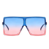 HS1096-1 - Square Oversize Women Flat Top Fashion Sunglasses