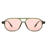 S1254 - Retro Brow-Bar Tinted Fashion Aviator Wholesale Sunglasses
