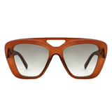 HS1367 - Oversized Bold Brow-Bar Square Wholesale Sunglasses
