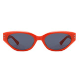 HS1391 - Bold Retro Oval Cat-Eye Rivet Wholesale Sunglasses