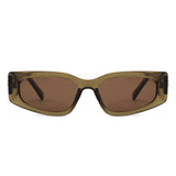 S1267 - Rectangle Wide Gold Accent Wrap Sunglasses - Iris Fashion