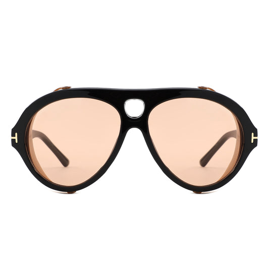 HS2243 - Oversize Retro Aviator Keyhole Color-Tint Wholesale Sunglasses