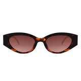 S2144 - Slim Cat Eye Gold Metal Fashion Women Sunglasses - Iris Fashion