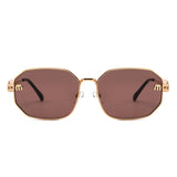 HJ2153 - Women Metal Octagon Square Sunglasses
