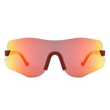 Y5003 - Rimless Ultralight Sport Shield Mirrored Wholesale Sunglasses