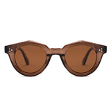 P/C028-1 - Chunky Round Keyhole Retro Sunglasses - Iris Fashion