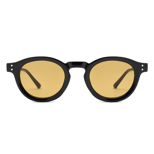 HS1385 - Retro Round Rivet Circle Tinted Lens Wholesale Sunglasses