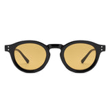 HS1385 - Retro Round Rivet Circle Tinted Lens Wholesale Sunglasses