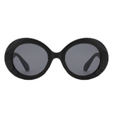 HS1314 - Women Round Sculpted Fashion Chunky Oval Wholesale Sunglasses