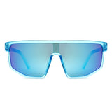 HS2202 - Sporty Retro Futuristic Visor Mirrored Square Wholesale Sunglasses