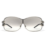 HJ2107 - Rimless Shield Crystal-Embellished Wholesale Sunglasses