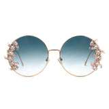 HJ2124 - Round Oversized Luxurious Crystal Fashion Wholesale Sunglasses