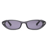 HS2233 - Slim Retro Geometric Oval Narrow Wholesale Sunglasses