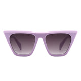 S2125 - Square Retro Oversize Flat Top Fashion Cat Eye Wholesale Sunglasses