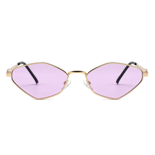 HJ2150 - Slim Metal Geometric Cat Eye Sunglasses
