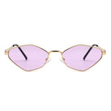 HJ2150 - Slim Metal Geometric Cat Eye Sunglasses