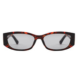 S1266 - Slim Narrow Rectangle Gold Accent Fashion Sunglasses - Iris Fashion