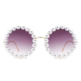 HJ2086 - Round Fashion Pearl Luxury Wavy Frame Women Wholesale Sunglasses