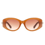 HS2186 - Women Round Chunky Sleek Oval Wholesale Sunglasses