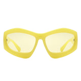 S1223 - Geometric Square Tinted Oversize Chunky Fashion Wholesale Sunglasses