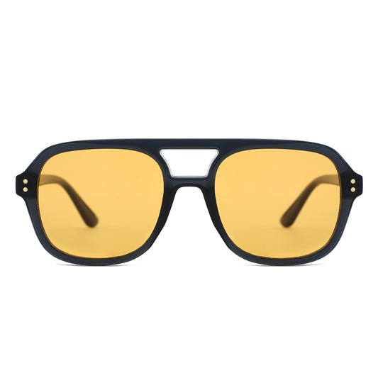 HS1426 - Square Brow-Bar Fashion Aviator Sunglasses