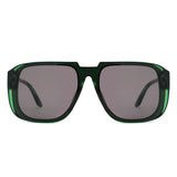 HS1405 - Oversized Flat Top Square Sunglasses - Iris Fashion