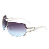 HJ3029 - Rectangle Rimless Fashion Luxury Women Oversize Wholesale Sunglasses