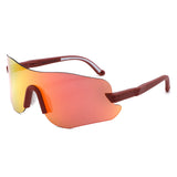 Y5003 - Rimless Ultralight Sport Shield Mirrored Wholesale Sunglasses