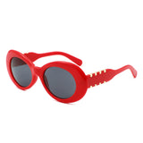 HS2206 - Oval Clout Goggles Retro Zigzag Arms Fashion Wholesale Sunglasses