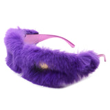 HS1152-2 - Y2K Wrap Around Fuzzy Fashion Furr Women Wholesale Sunglasses
