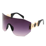 HW2065 - Rimless Oversize Retro Chunky Square Wholesale Sunglasses
