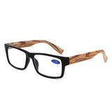 884 - Classic Rectangle Thick Frame Reading Glasses - Iris Fashion