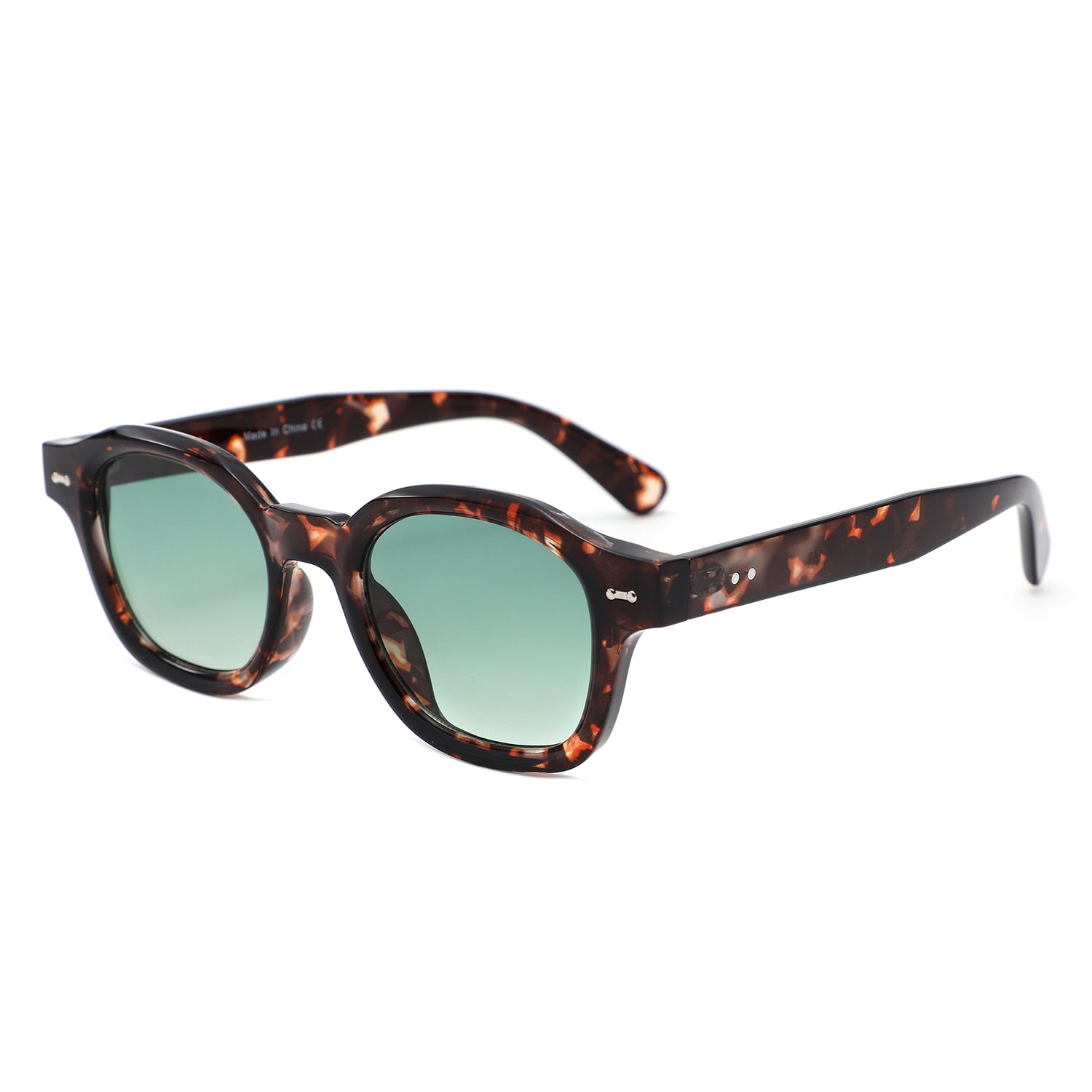 S1263 - Retro Square Round Thick Frame Sunglasses - Iris Fashion