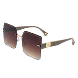 S2135 - Women Rimless Chic Fashion Square Tinted Wholesale Sunglasses