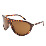 HS2208 - Retro Bold Wraparound Fashion Shield Aviator Wholesale Sunglasses