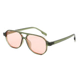 S1254 - Retro Brow-Bar Tinted Fashion Aviator Wholesale Sunglasses