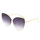 HJ2071 - Women Cat Eye Rimless Chic Fashion Wholesale Sunglasses