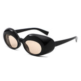 HS1430 - Chunky Retro Thick Frame Fashion Oval Sunglasses
