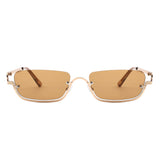 HJ2098 - Rectangle Retro Semi-Rimless Modern Tinted Wholesale Sunglasses