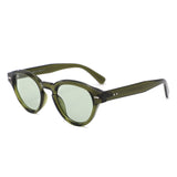 S1262 - Retro Round Thick Frame Sunglasses - Iris Fashion