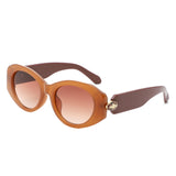 HS2186 - Women Round Chunky Sleek Oval Wholesale Sunglasses