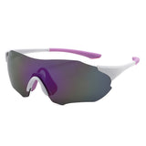 Y5004 - Sport Polarized Wrap Shield Rimless Photochromic Mirrored Wholesale Sunglasses