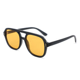 HS1426 - Square Brow-Bar Fashion Aviator Sunglasses