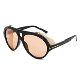 HS2243 - Oversize Retro Aviator Keyhole Color-Tint Wholesale Sunglasses