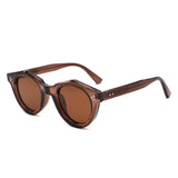 P/C028-1 - Chunky Round Keyhole Retro Sunglasses - Iris Fashion
