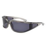 HS2204 - Wraparound Futuristic Shield Sleek Sporty Wholesale Sunglasses