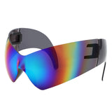HS2170 - Rimless Modern Oversize Color Pop Curved Wholesale Sunglasses