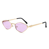 HJ2150 - Slim Metal Geometric Cat Eye Sunglasses