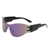 HW1013 - Futuristic Mirrored Cyberpunk Sport Reflective Shield Wholesale Sunglasses