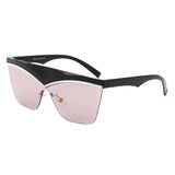 S2143 - Semi-Rimless Fashion Flat Top Square Wholesale Sunglasses